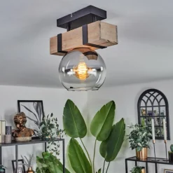 Plafonnier - Verre Montgomery Écru, Noir, 1 lumière