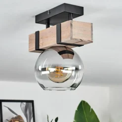 Plafonnier - Verre Montgomery Écru, Noir, 1 lumière