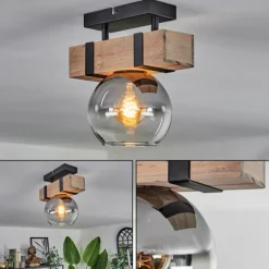 Plafonnier - Verre Montgomery Écru, Noir, 1 lumière