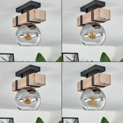 Plafonnier - Verre Montgomery Écru, Noir, 1 lumière