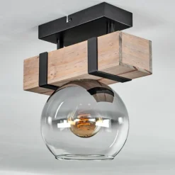 Plafonnier - Verre Montgomery Écru, Noir, 1 lumière