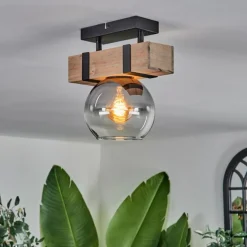 Plafonnier - Verre Montgomery Écru, Noir, 1 lumière