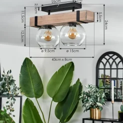 Plafonnier - Verre Montgomery Écru, Noir, 2 lumières