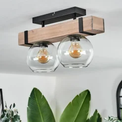 Plafonnier - Verre Montgomery Écru, Noir, 2 lumières