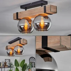 Plafonnier - Verre Montgomery Écru, Noir, 2 lumières