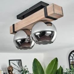 Plafonnier - Verre Montgomery Écru, Noir, 2 lumières