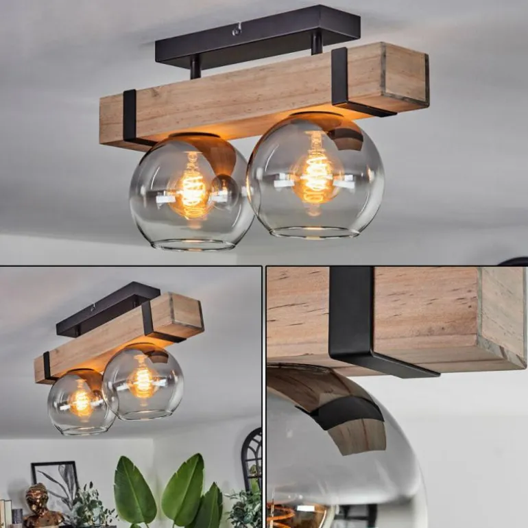 Plafonnier - Verre Montgomery Écru, Noir, 2 lumières