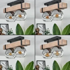 Plafonnier - Verre Montgomery Écru, Noir, 2 lumières