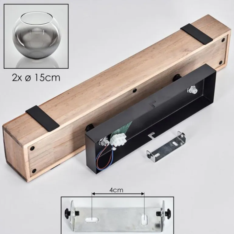 Plafonnier - Verre Montgomery Écru, Noir, 2 lumières