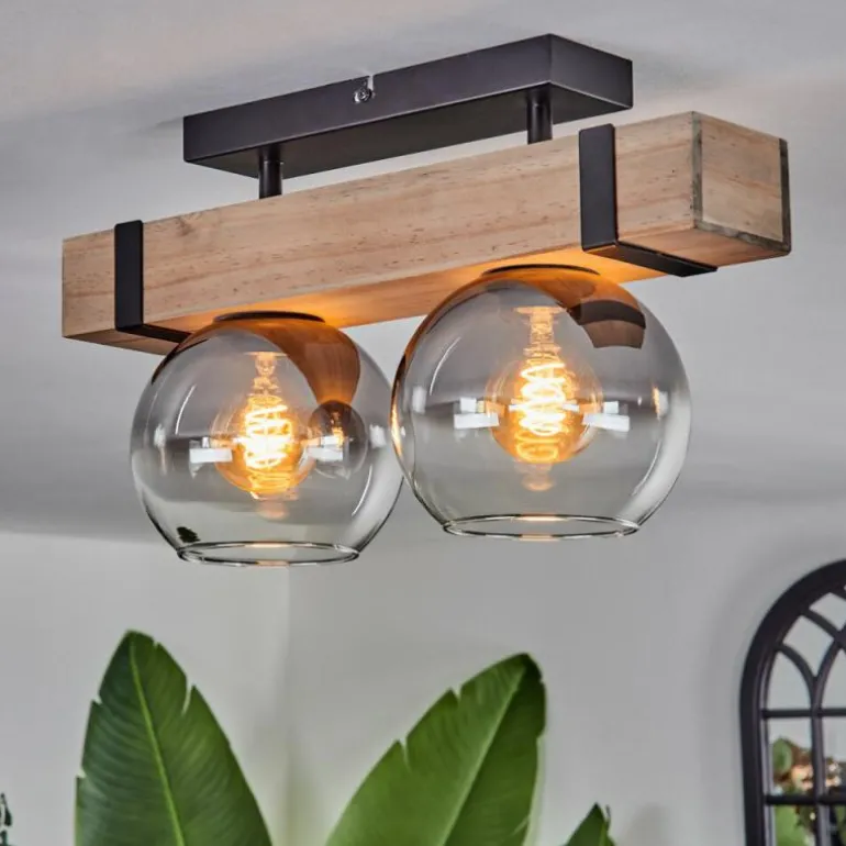 Plafonnier - Verre Montgomery Écru, Noir, 2 lumières