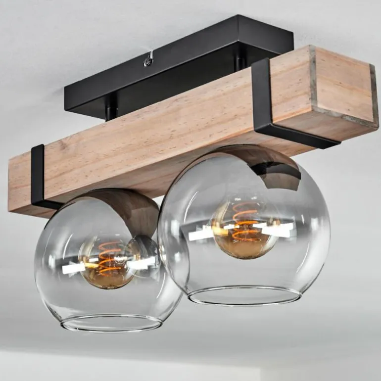 Plafonnier - Verre Montgomery Écru, Noir, 2 lumières