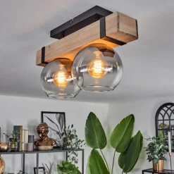 Plafonnier - Verre Montgomery Écru, Noir, 2 lumières