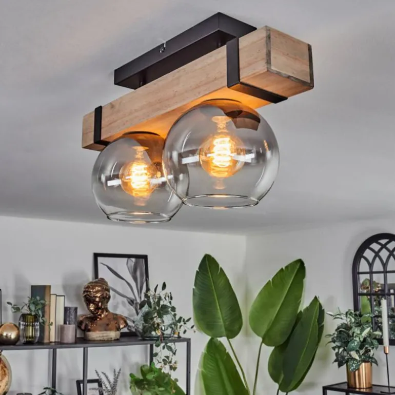 Plafonnier - Verre Montgomery Écru, Noir, 2 lumières