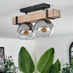 Plafonnier - Verre Montgomery Écru, Noir, 2 lumières