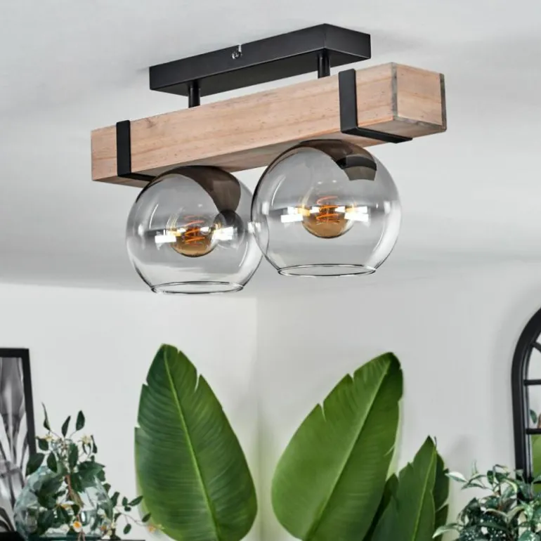 Plafonnier - Verre Montgomery Écru, Noir, 2 lumières