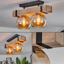 Plafonnier - Verre Montgomery Écru, Noir, 2 lumières