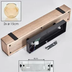 Plafonnier - Verre Montgomery Écru, Noir, 2 lumières