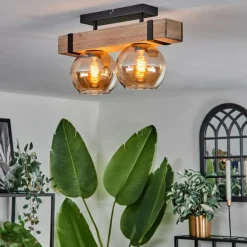 Plafonnier - Verre Montgomery Écru, Noir, 2 lumières