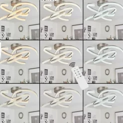 Plafonnier Vignats LED Nickel mat, 4 lumières, Télécommandes