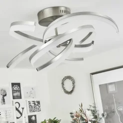 Plafonnier Vignats LED Nickel mat, 4 lumières, Télécommandes