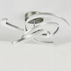 Plafonnier Vignats LED Nickel mat, 4 lumières, Télécommandes