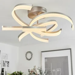 Plafonnier Vignats LED Nickel mat, 4 lumières, Télécommandes