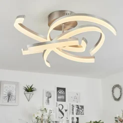 Plafonnier Vignats LED Nickel mat, 4 lumières, Télécommandes