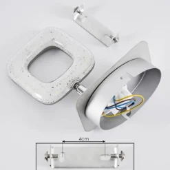 Plafonnier Villenauxe LED Chrome, Nickel mat, 1 lumière