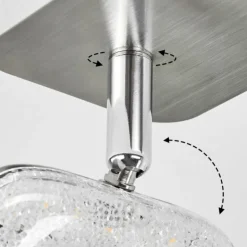 Plafonnier Villenauxe LED Chrome, Nickel mat, 1 lumière