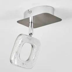 Plafonnier Villenauxe LED Chrome, Nickel mat, 1 lumière