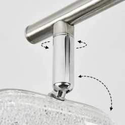 Plafonnier Villenauxe LED Chrome, Nickel mat, 4 lumières