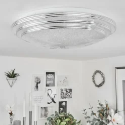 Plafonnier Villeveyrac LED Blanc, 1 lumière, Télécommandes