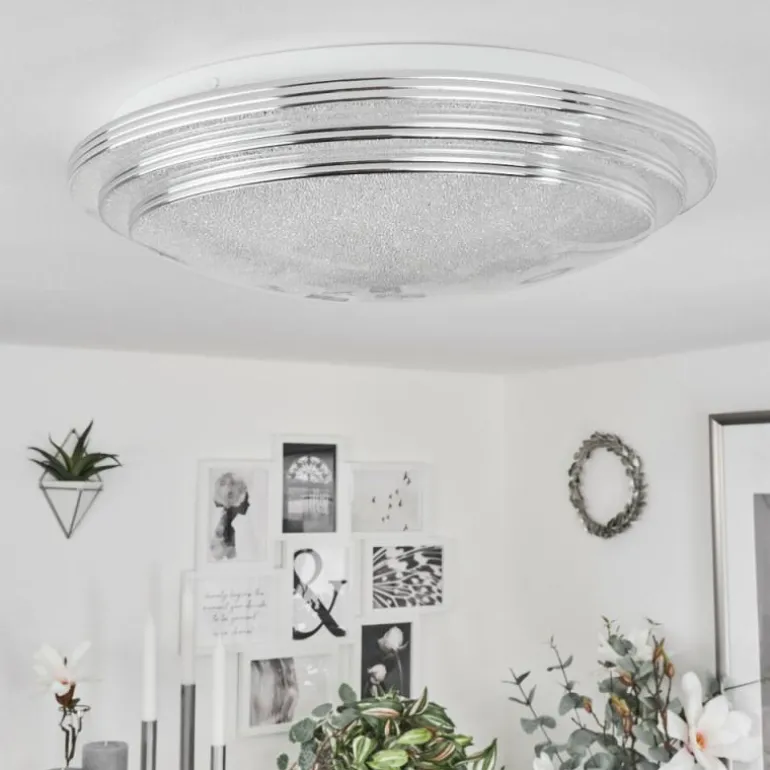 Plafonnier Villeveyrac LED Blanc, 1 lumière, Télécommandes