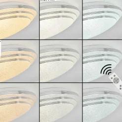 Plafonnier Villeveyrac LED Blanc, 1 lumière, Télécommandes