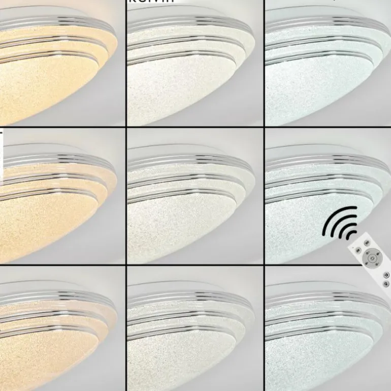 Plafonnier Villeveyrac LED Blanc, 1 lumière, Télécommandes