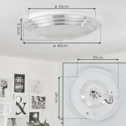 Plafonnier Villeveyrac LED Blanc, 1 lumière, Télécommandes