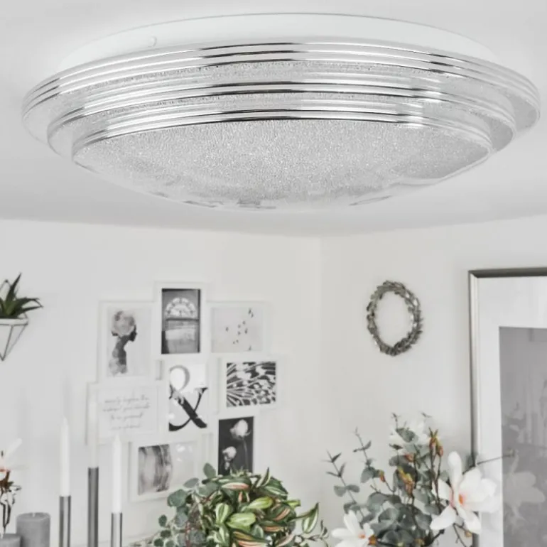 Plafonnier Villeveyrac LED Blanc, 1 lumière, Télécommandes