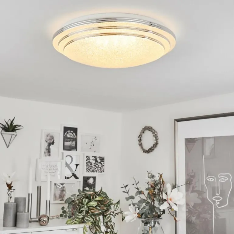 Plafonnier Villeveyrac LED Blanc, 1 lumière, Télécommandes