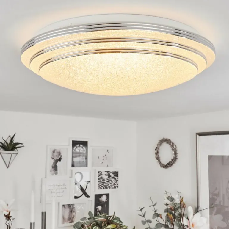 Plafonnier Villeveyrac LED Blanc, 1 lumière, Télécommandes