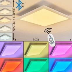 Plafonnier Voisines LED Blanc, 1 lumière, Télécommandes, Changeur de couleurs