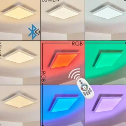 Plafonnier Voisines LED Blanc, 1 lumière, Télécommandes, Changeur de couleurs