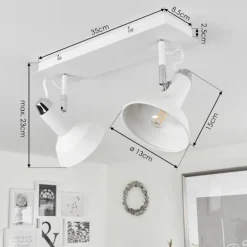 Plafonnier Vouzy Blanc, 2 lumières