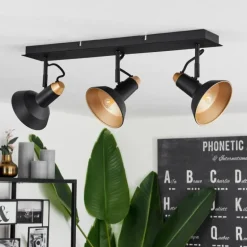 Plafonnier Vouzy Noir, 3 lumières