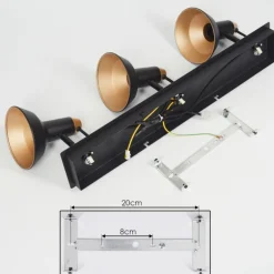 Plafonnier Vouzy Noir, 3 lumières