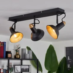 Plafonnier Vouzy Noir, 3 lumières