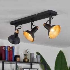 Plafonnier Vouzy Noir, 3 lumières