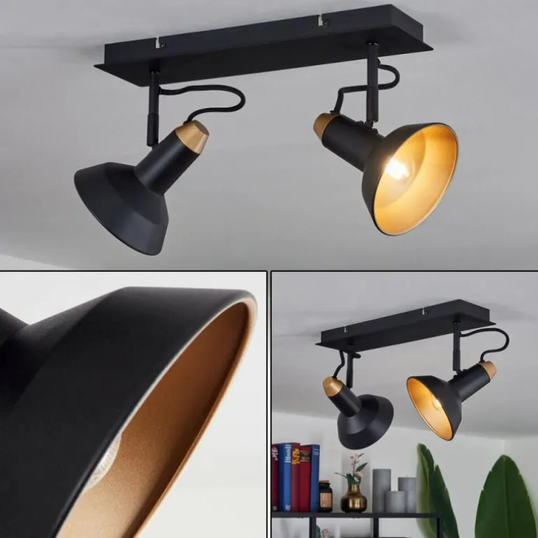 Plafonnier Vouzy Noir, 2 lumières