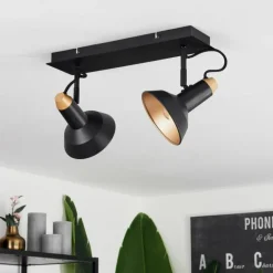 Plafonnier Vouzy Noir, 2 lumières
