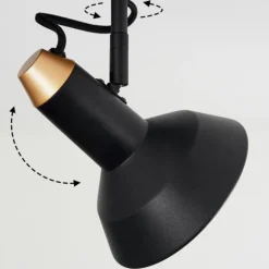 Plafonnier Vouzy Noir, 2 lumières