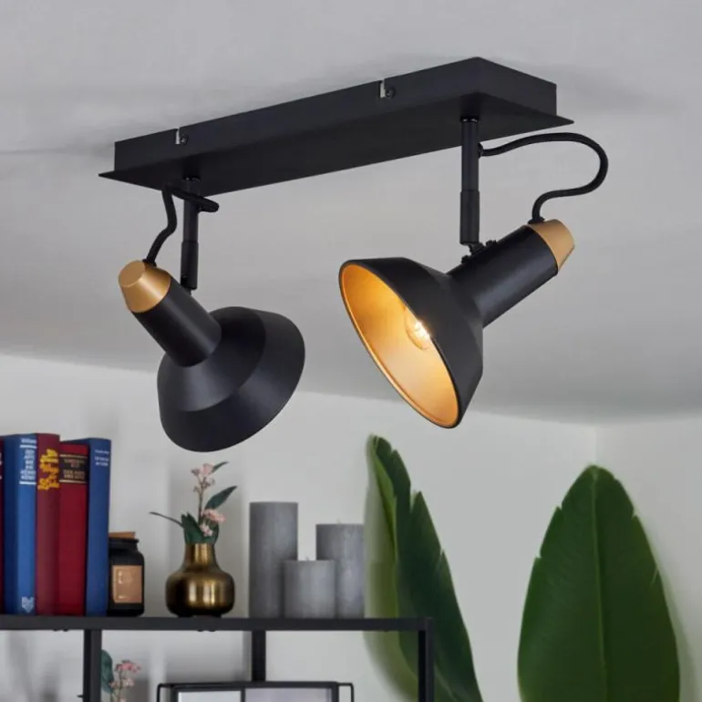 Plafonnier Vouzy Noir, 2 lumières